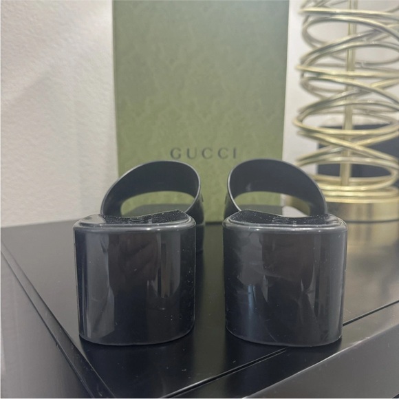 Gucci Rubber Logo Platform Slide Sandal Nero Black 38 - Picture 6 of 10